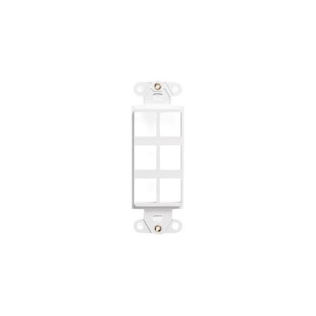Leviton 6-Port Mounting Strap Unloaded, Decora Style Quickport, White 41646-W